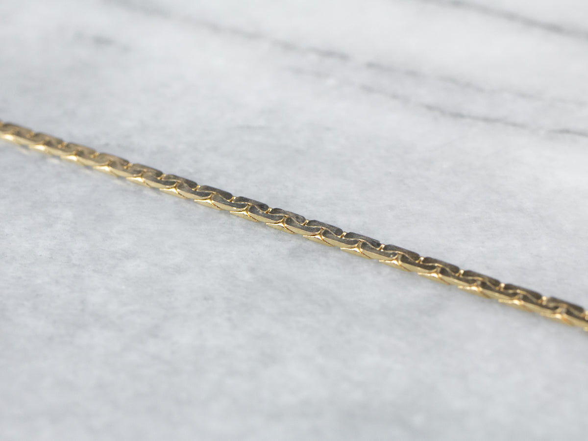 Unisex Flat Gold Serpentine Chain