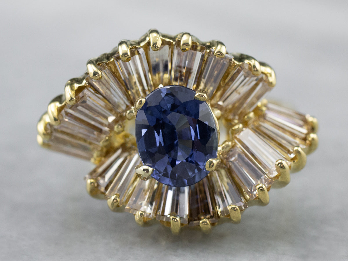 Sapphire and Diamond Cocktail Ring