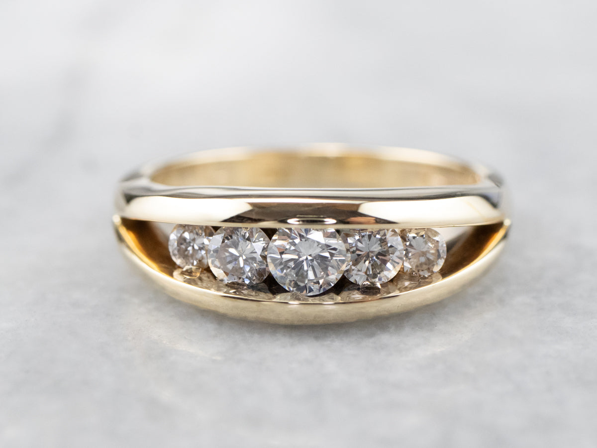 Gold Channel Set Diamond Band