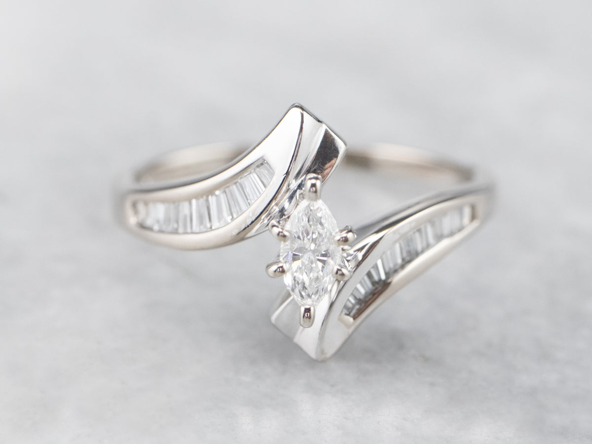 Marquise Diamond Bypass Ring