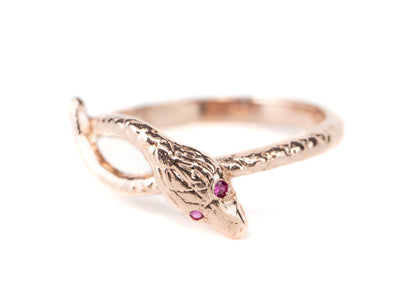 Serpentine Garnet Rose Gold Ring