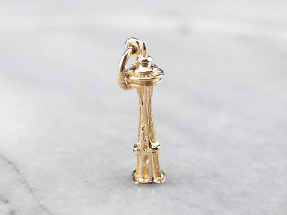 14K Gold Space Needle Charm