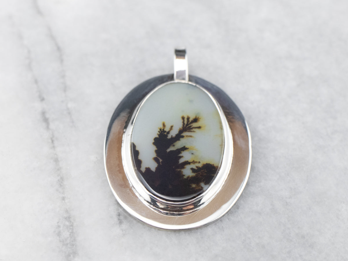 Sterling Silver Dendritic Agate Pendant