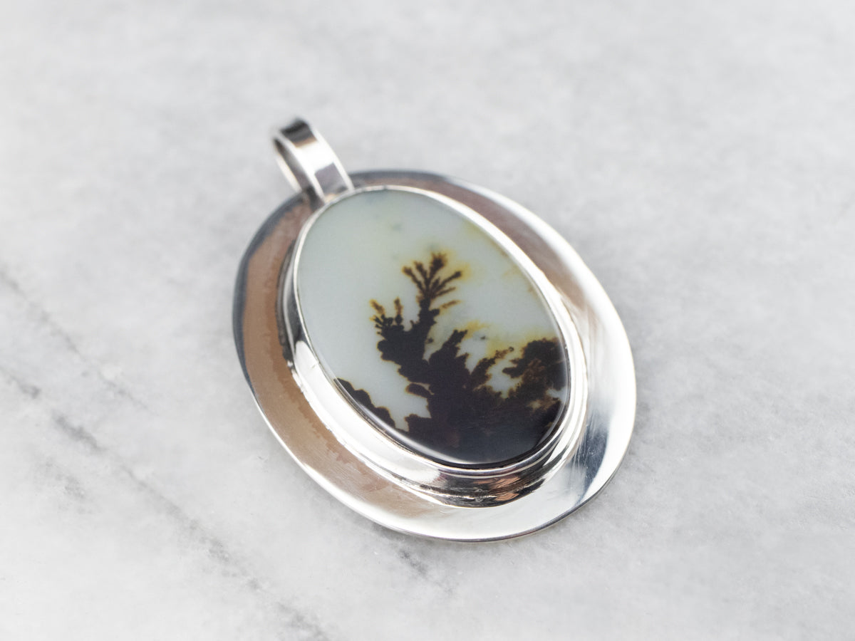 Sterling silver agate pendant deals