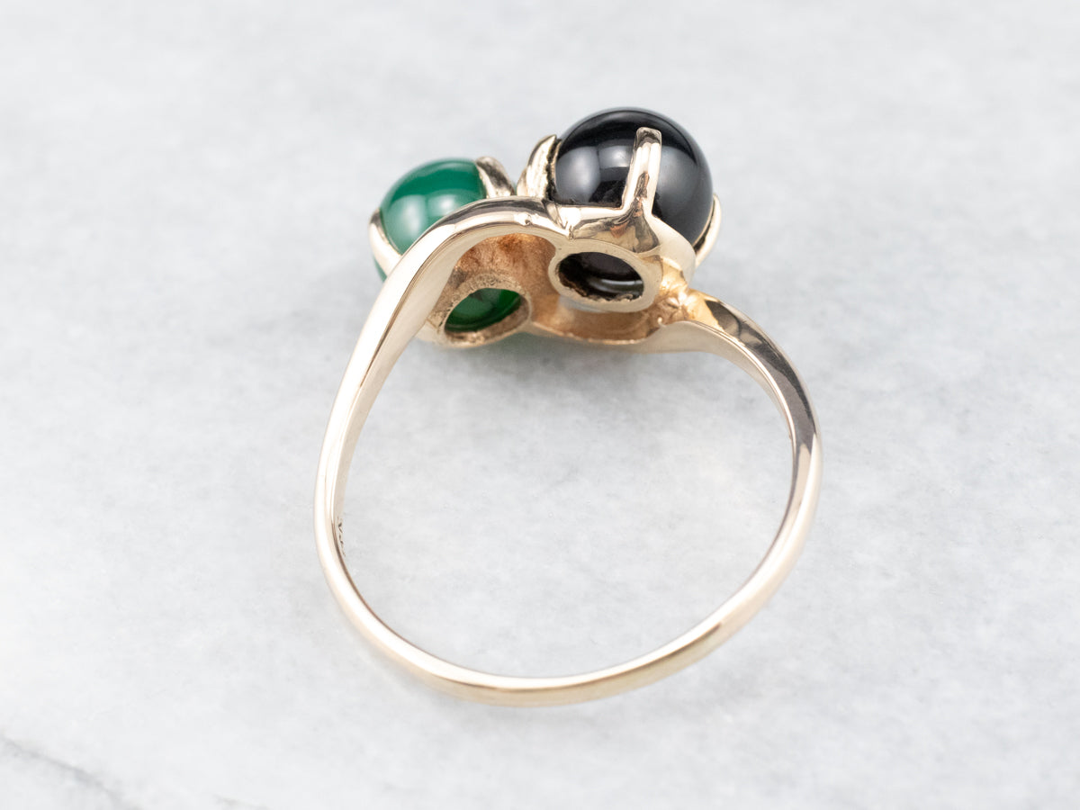 Black and Green Onyx Statement Ring