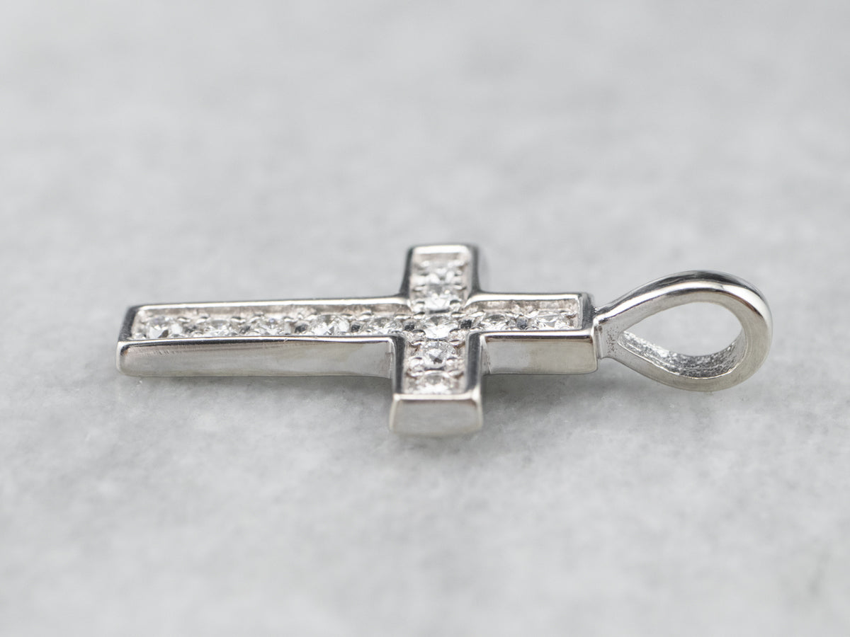 White Gold Diamond Cross