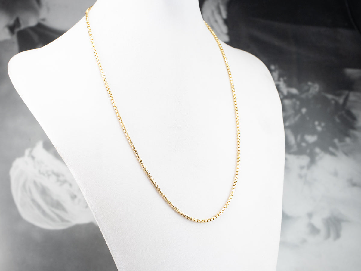 18K Gold Box Chain necklace.(Chains Collection)