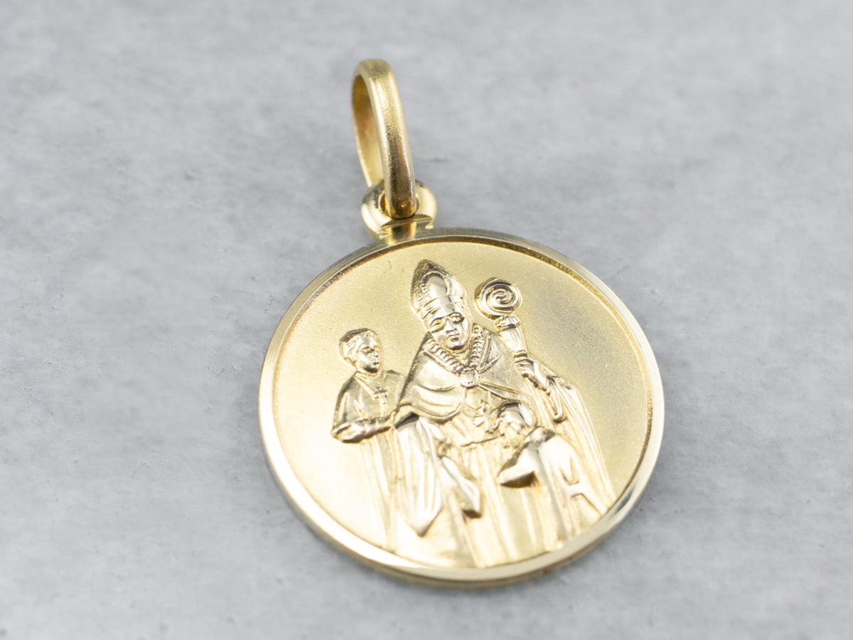 Gold Bishop Religious Pendant