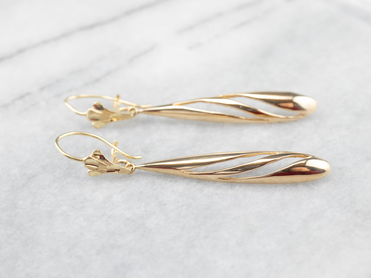 Teardrop Gold Drop Earrings