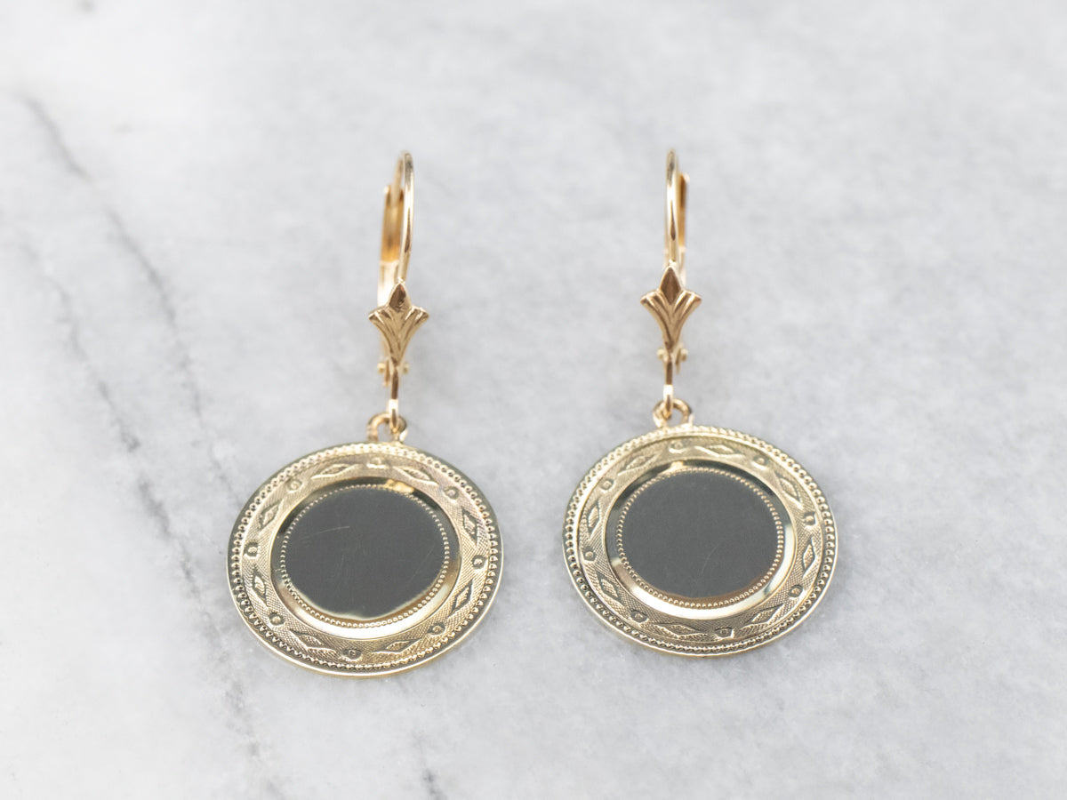 Retrofitted 14K Gold Cufflink Drop Earrings