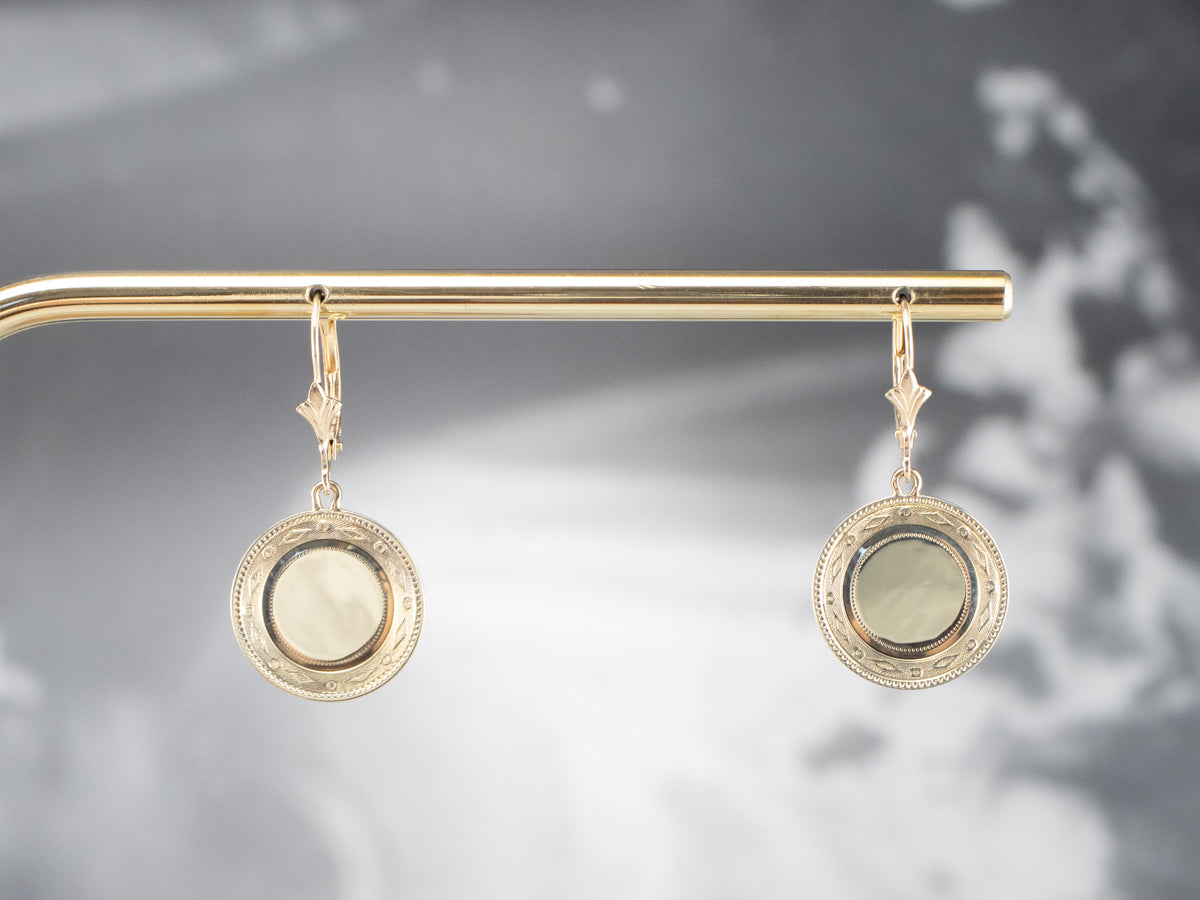 Retrofitted 14K Gold Cufflink Drop Earrings