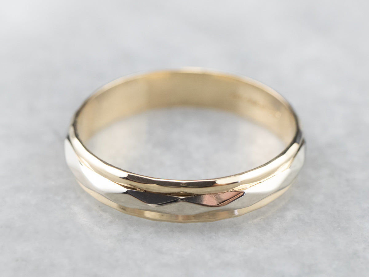 Unisex 14K Gold Faceted Band