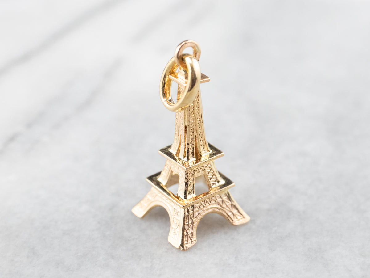 Large Gold Eiffel Tower Pendant