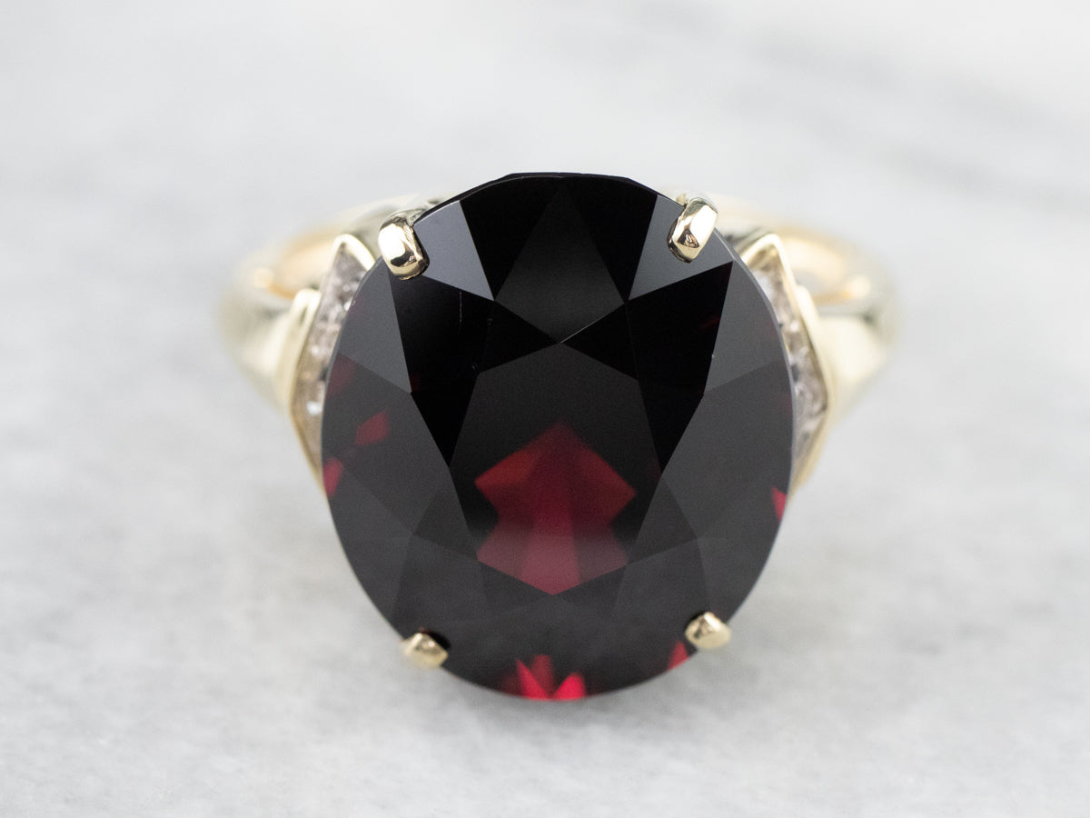 Garnet and Diamond Cocktail Ring