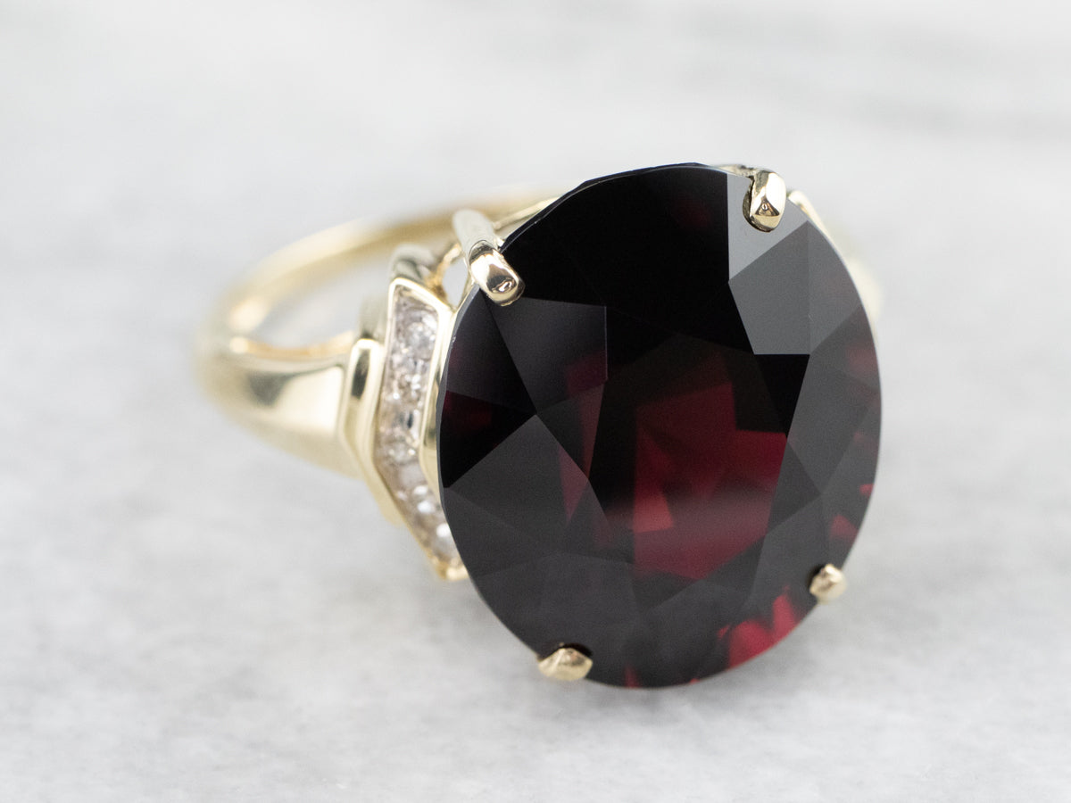 Garnet and Diamond Cocktail Ring