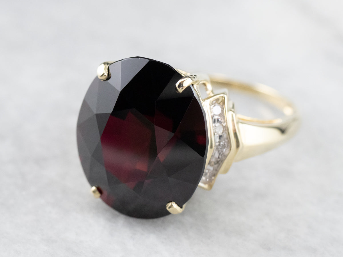 Garnet and Diamond Cocktail Ring