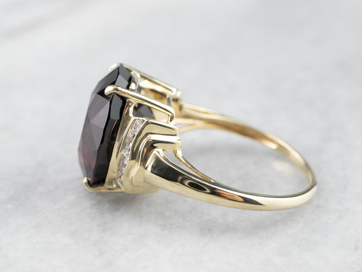 Garnet and Diamond Cocktail Ring