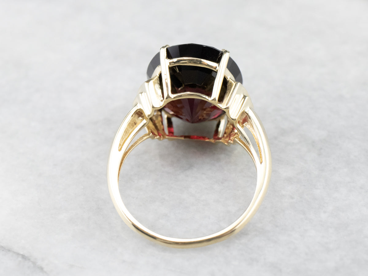 Garnet and Diamond Cocktail Ring