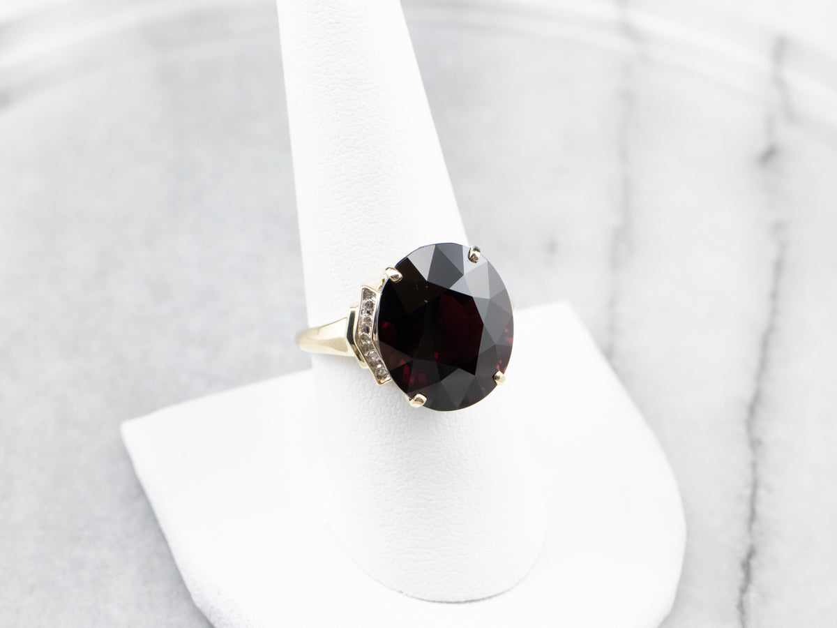 Garnet and Diamond Cocktail Ring