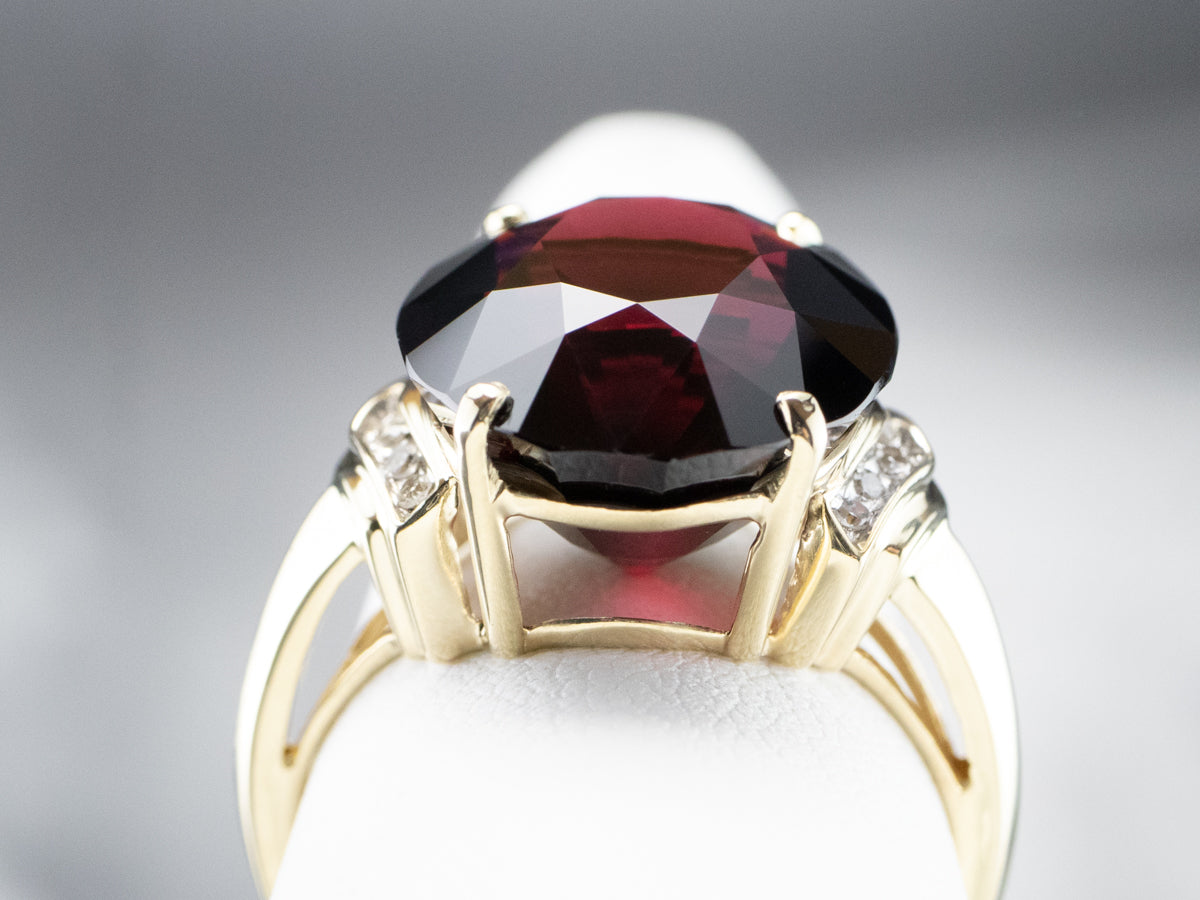 Garnet and Diamond Cocktail Ring