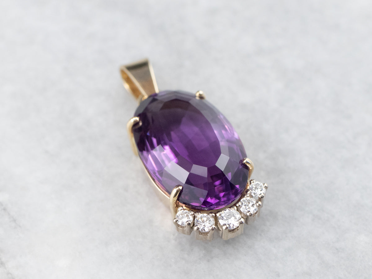 Amethyst and Diamond Cocktail Pendant