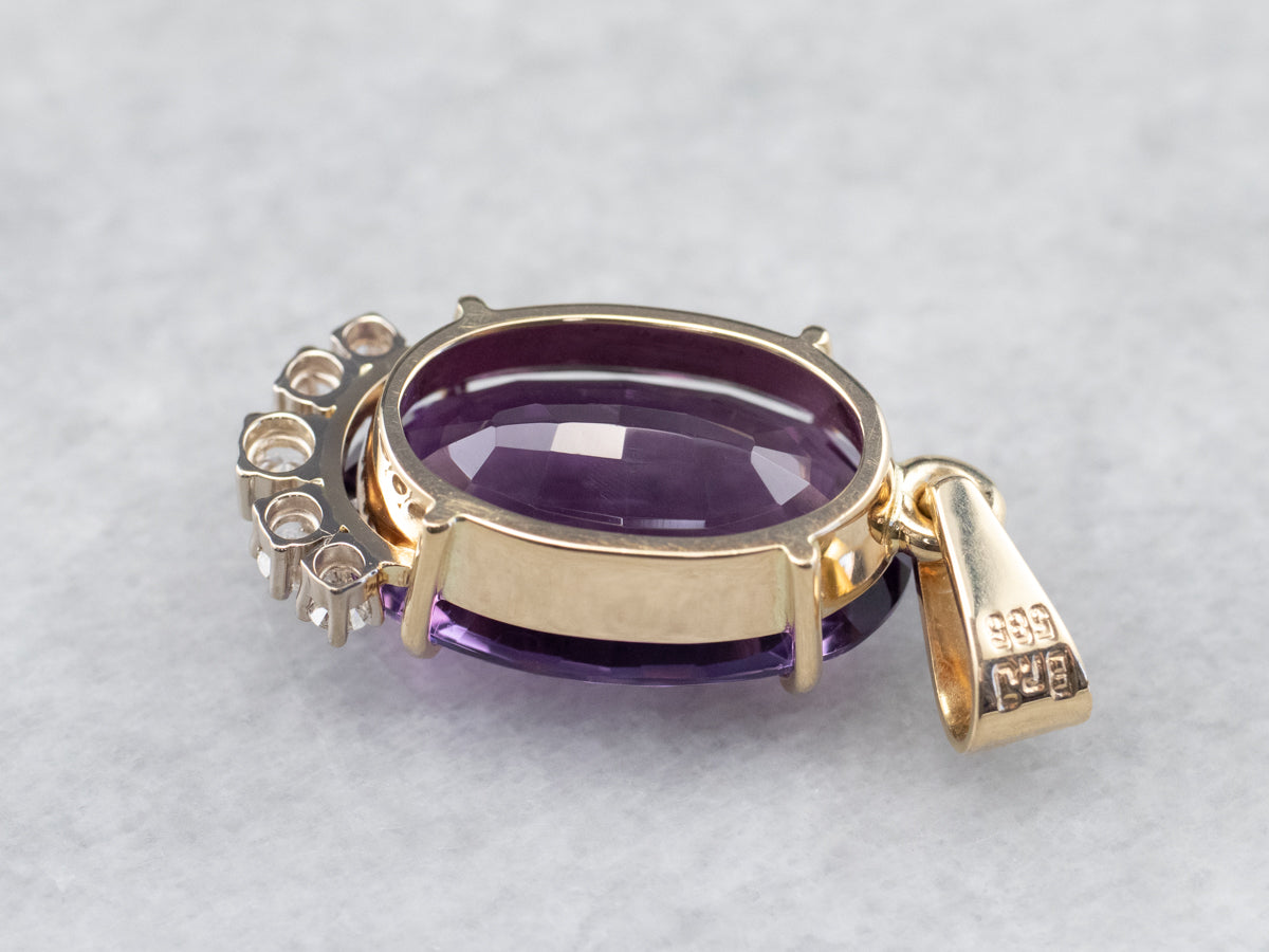 Amethyst and Diamond Cocktail Pendant