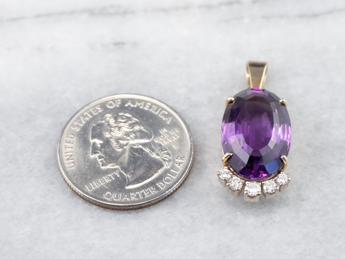 Amethyst and Diamond Cocktail Pendant