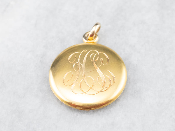 Bloomed Gold Victorian MPG Monogrammed Locket