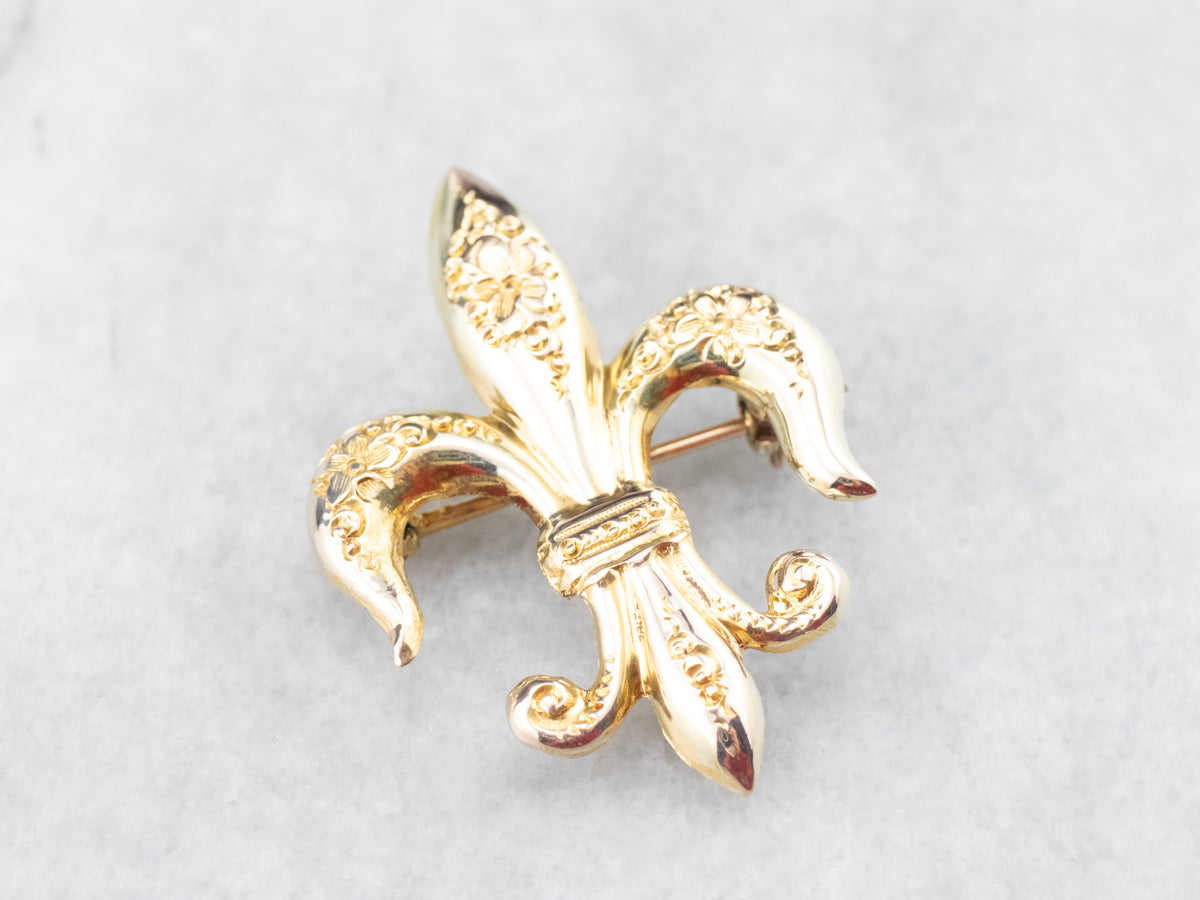 Victorian Fleur De Lis Brooch