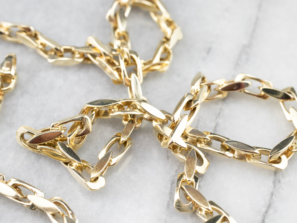 Vintage Yellow Gold Chunky Chain Necklace