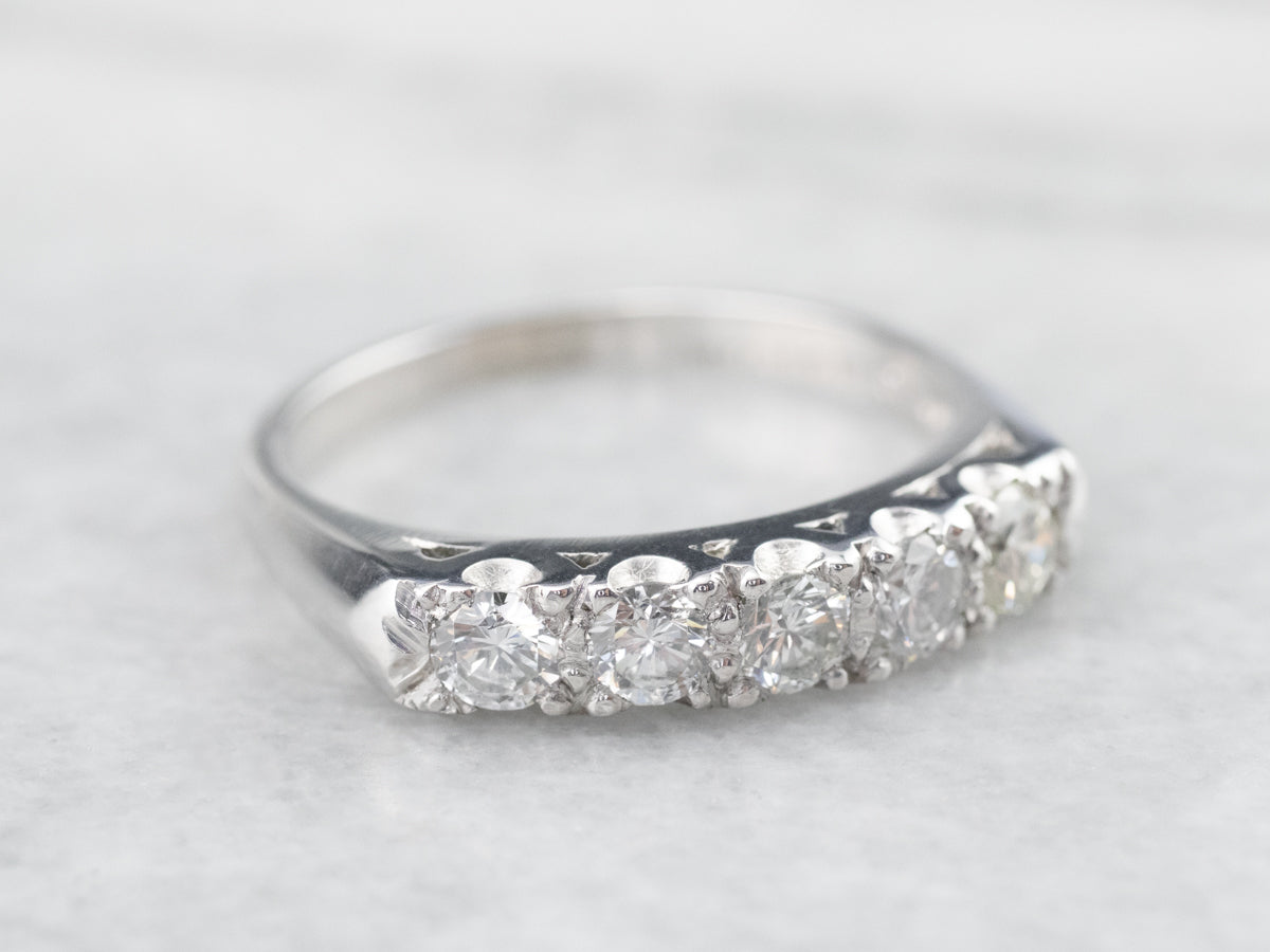 Sleek Platinum and Diamond Band