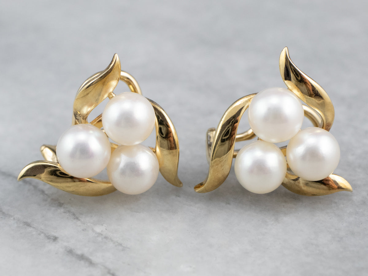 Gold 2024 Pearl Cluster Earrings | Yun Boutique