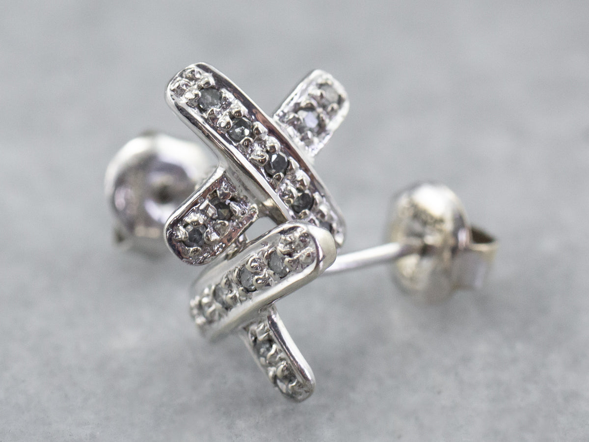 Diamond X Stud Earrings