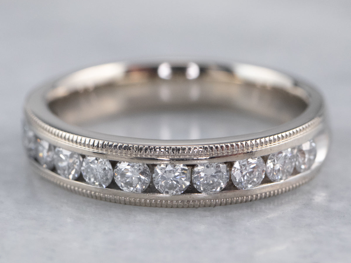 Channel Set Diamond Wedding Band