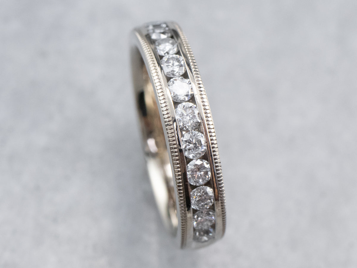 Channel Set Diamond Wedding Band