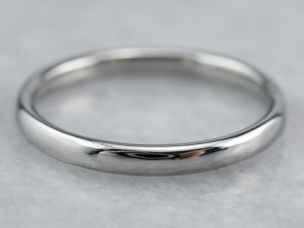 Plain 18K White Gold Wedding Band - Market Square Jewelers