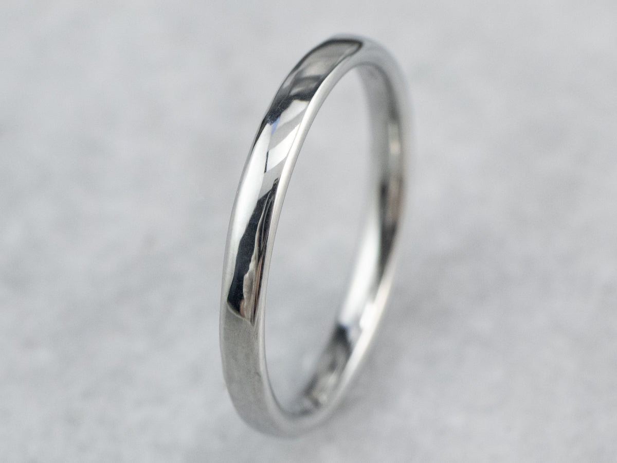 Plain 18K White Gold Wedding Band