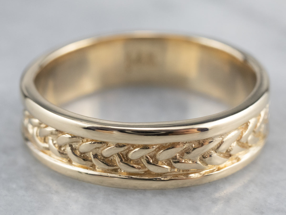 Vintage Gold Braided Pattern Band