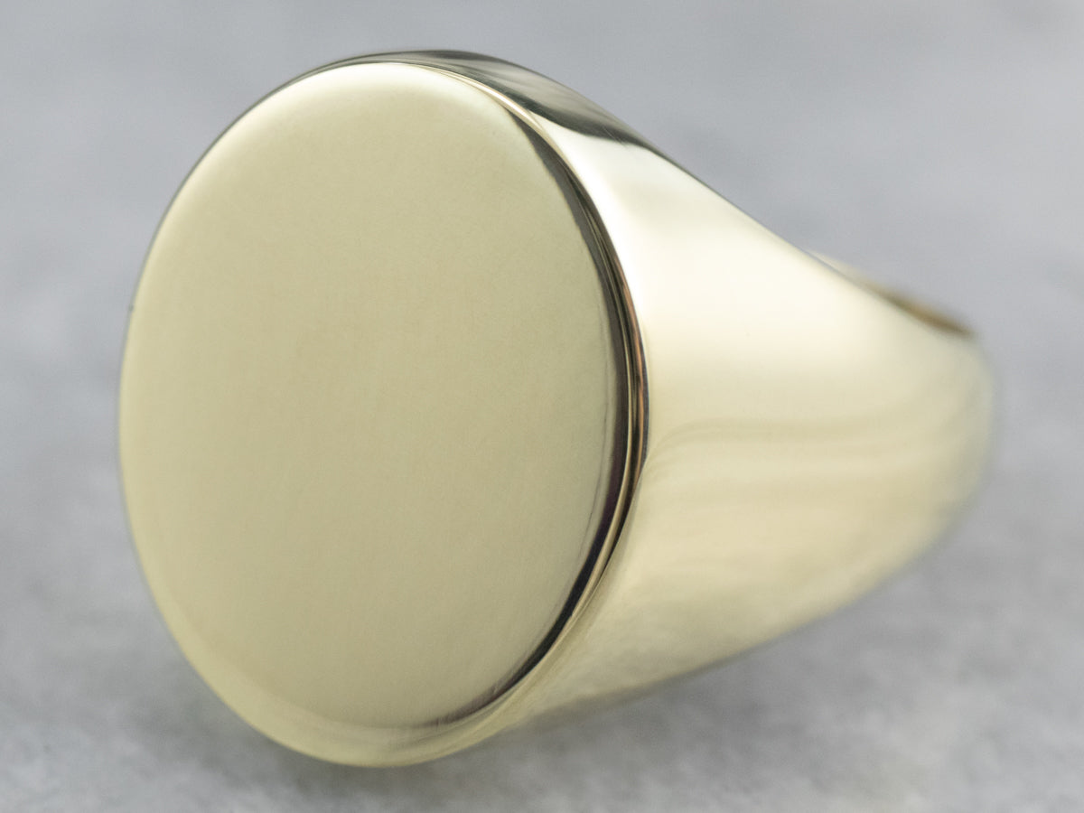 Plain 14K Green Gold Signet Ring