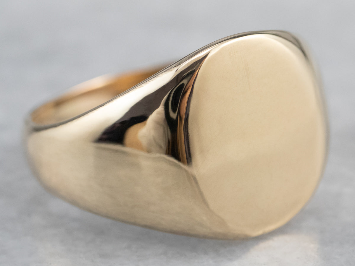 Unisex Plain Gold Signet Ring