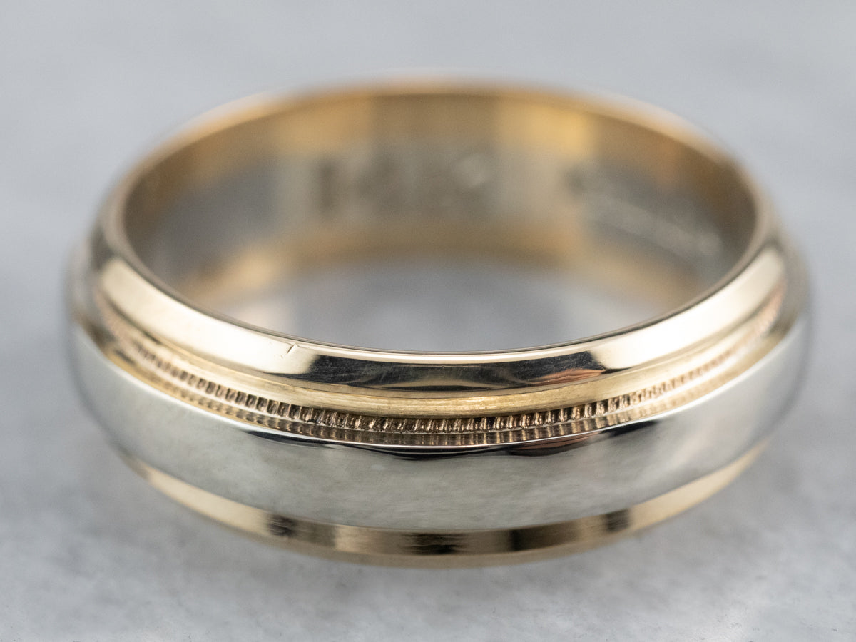 Two Tone Gold Wedding Band