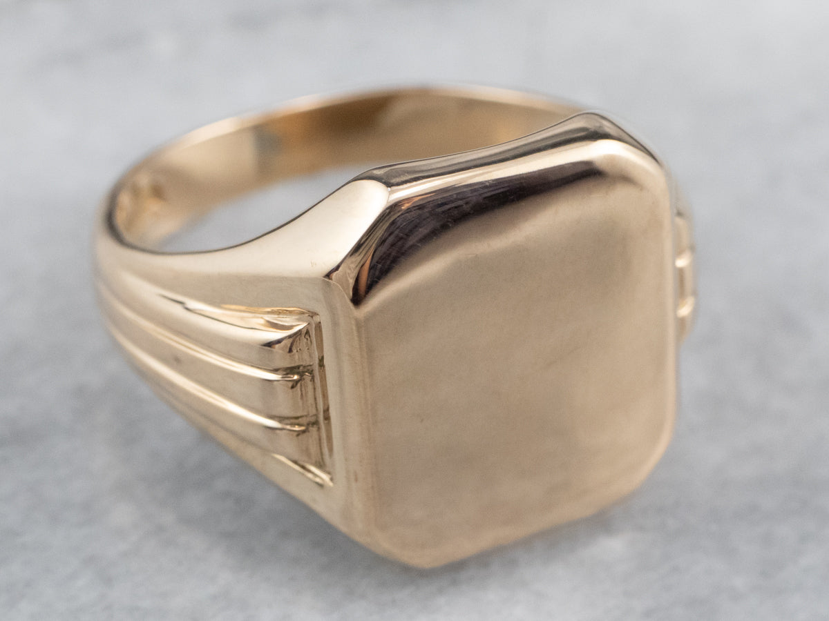 Vintage 10K Gold Men&#39;s Signet Ring