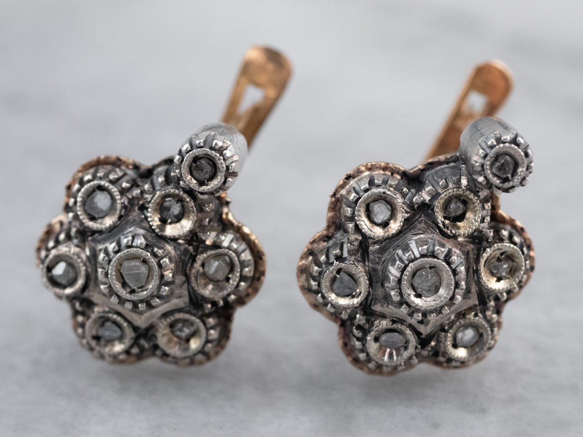 Antique Rose Cut Diamond Earrings