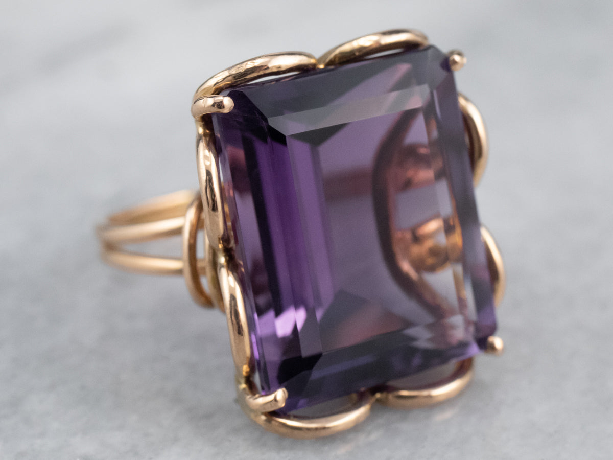 Rose Gold Amethyst Statement Ring