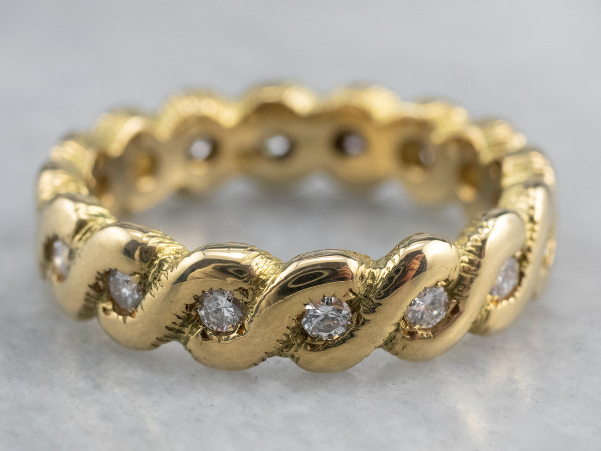 Twisting Diamond Eternity Band