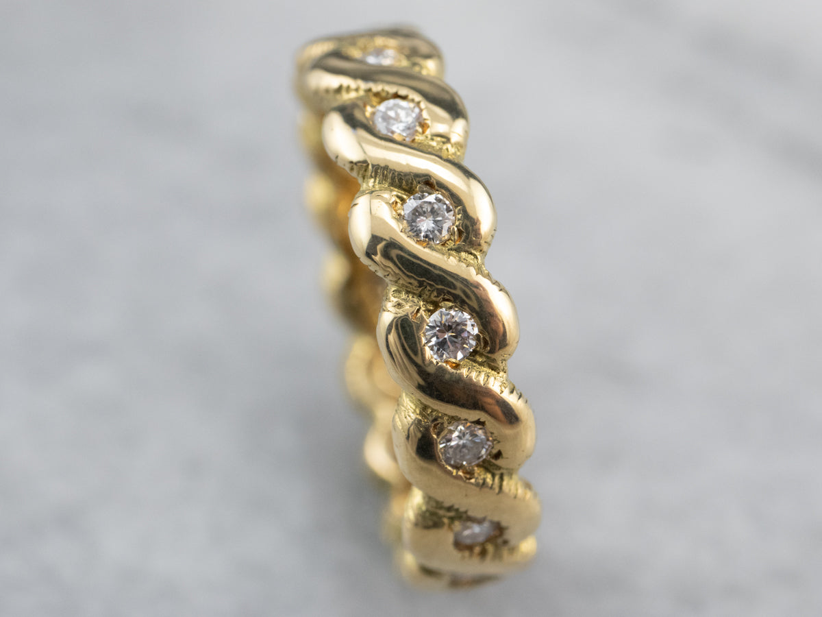 Twisting Diamond Eternity Band