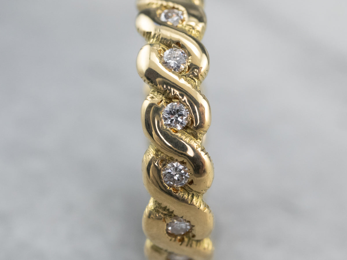 Twisting Diamond Eternity Band