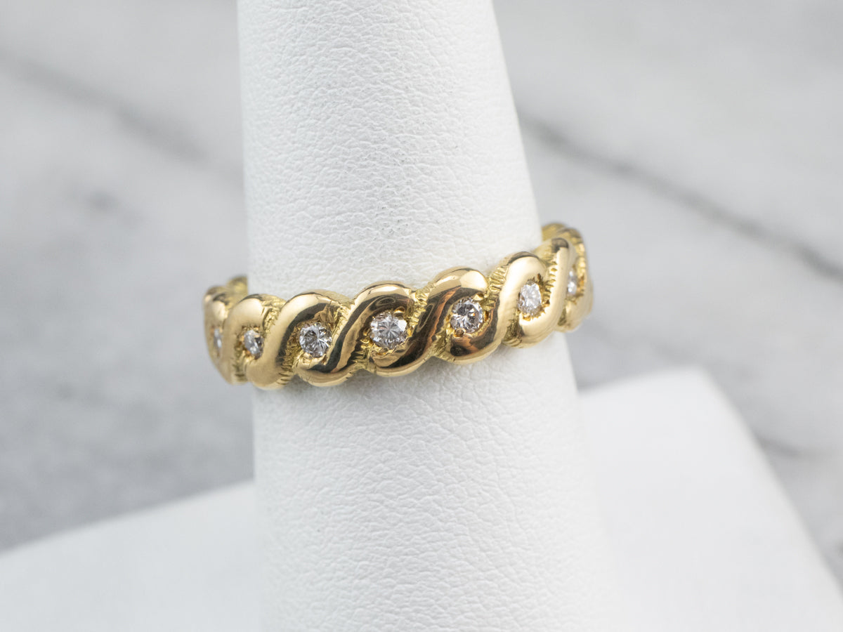 Twisting Diamond Eternity Band