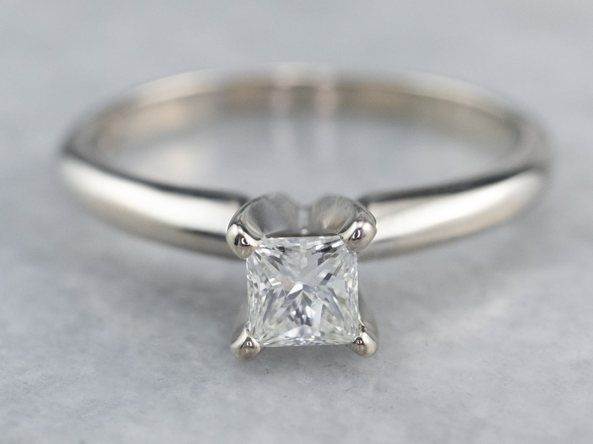 White Gold Princess Cut Diamond Engagement Ring