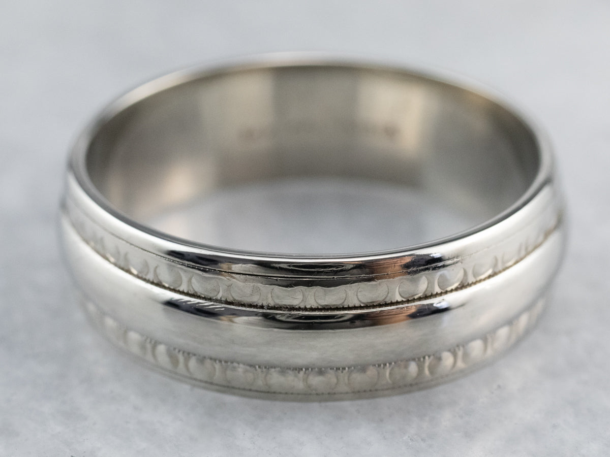 White Gold Pattern Band